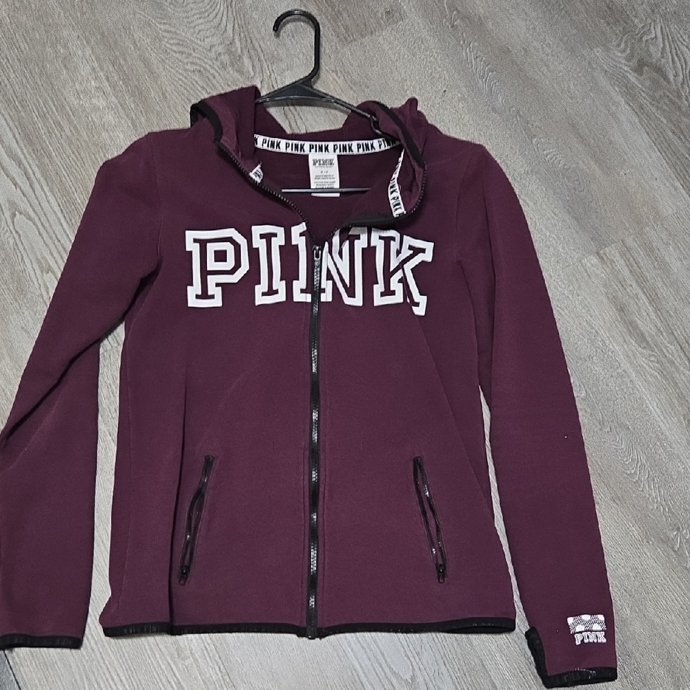 PINK Victoria's Secret Women's Burgundy Hoodie